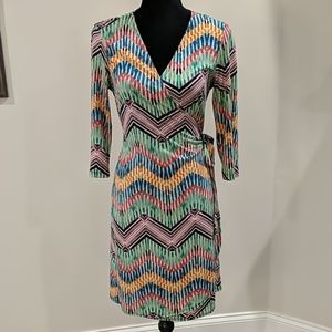Multicolored wrap dress